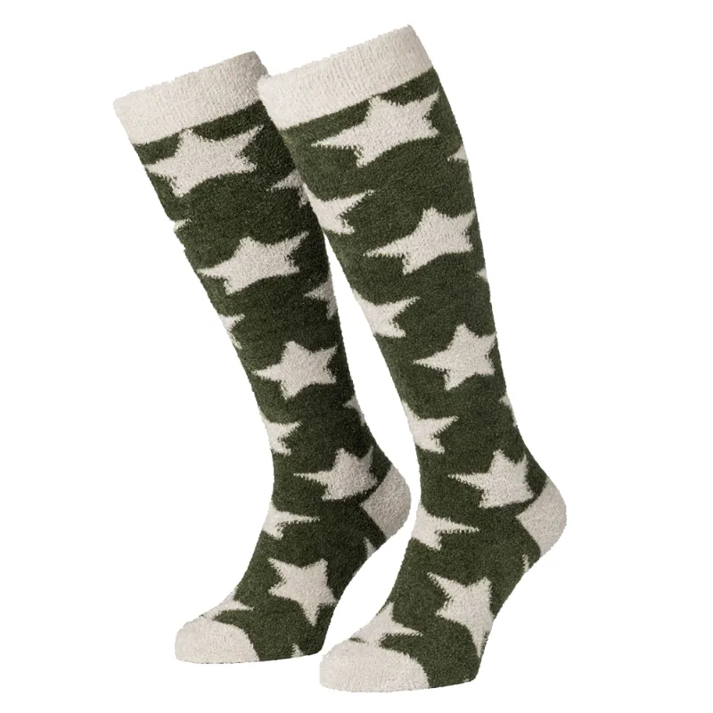 LeMieux Adult Fluffies Star Socks - Oak/Sand